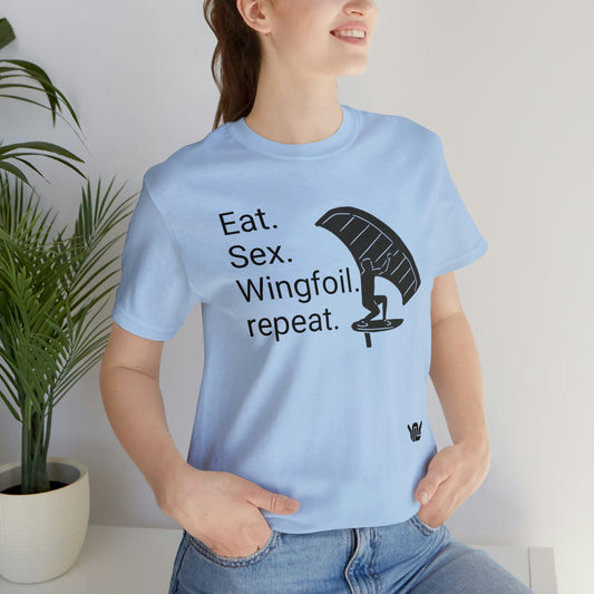 YOLy Wingfoil Eat Sex repeat Unisex Jersey Short Sleeve Tee